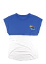 Kansas Jayhawks Womens Blue Pom Pom T-Shirt