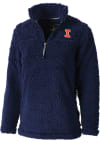 Main image for Illinois Fighting Illini Womens Navy Blue Sherpa 1/4 Zip Pullover