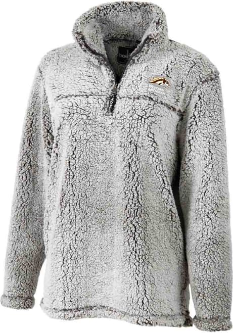 Womens Grey Western Michigan Broncos Sherpa Qtr Zip