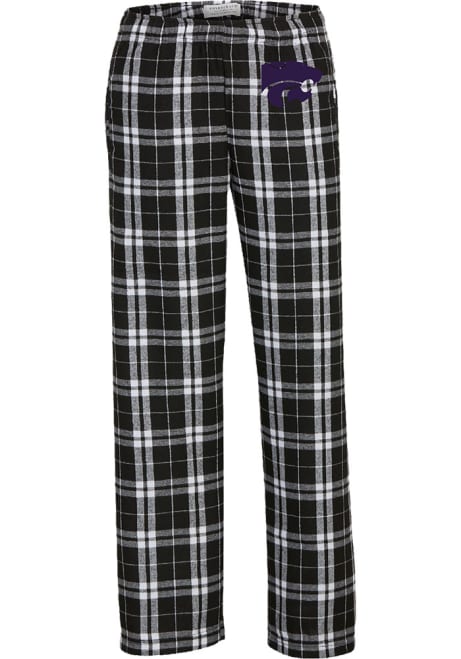 Youth Black K-State Wildcats Flannel Loungewear Sleep Pants