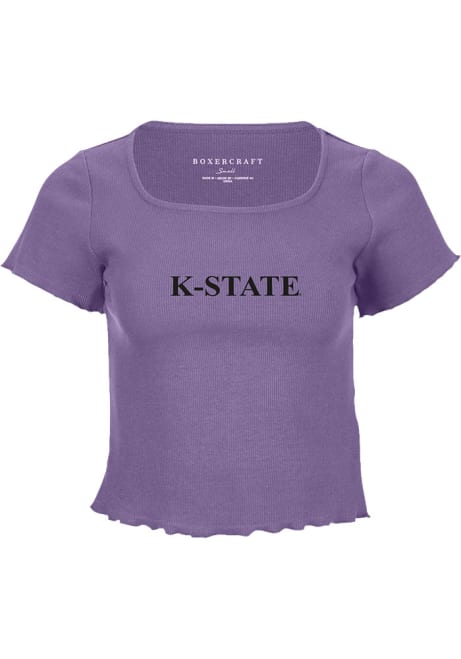 K-State Wildcats Baby Rib Crop Short Sleeve T-Shirt - Lavender