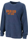 Main image for Bowling Green Hot Rods Womens Navy Blue Corduroy Crew Sweatshirt