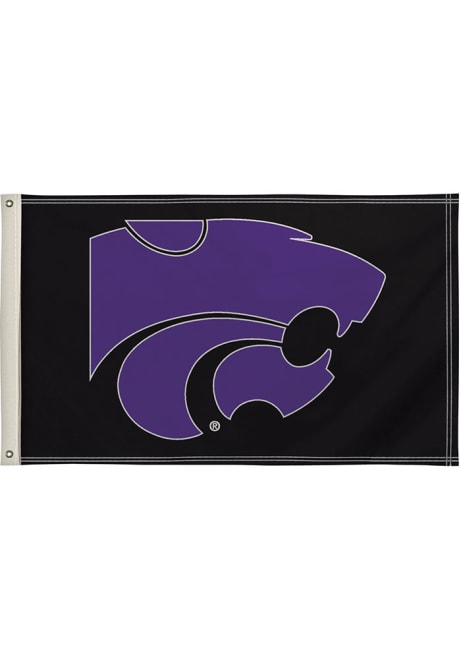 Black K-State Wildcats 3x5 Silk Screen Grommet Flag