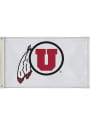 Utah Utes 3x5 White Silk Screen Grommet Flag