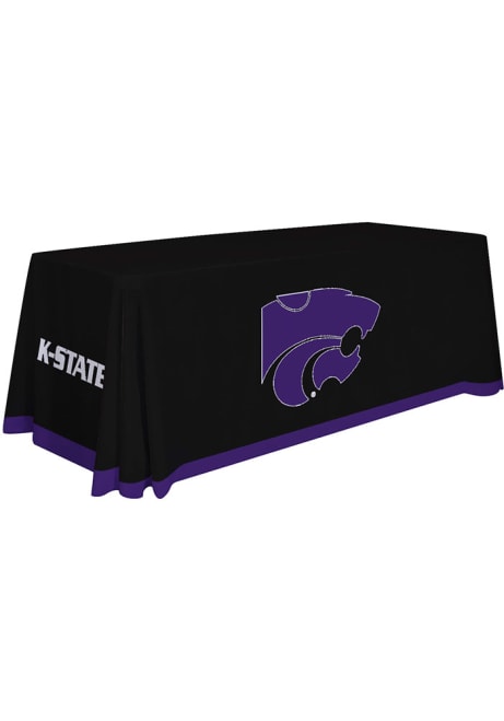 Black K-State Wildcats 6 Ft Fabric Tablecloth
