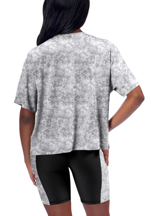 Kansas City Chiefs Womens Grey Turnout Short Sleeve T-Shirt