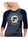 St Louis Blues Womens Raglan Navy Blue T-Shirt