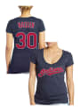 Tyler Naquin Majestic Threads Cleveland Indians Womens Navy Blue Tri-blend Player Tee