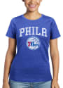Philadelphia 76ers Womens Blue Skyline T-Shirt