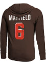 Baker Mayfield Cleveland Browns Majestic Threads Primary Name And Number Long Sleeve T-Shirt - Brown