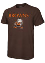 Brownie Cleveland Browns Majestic Threads Wordmark Over Retro Fashion T Shirt - Brown