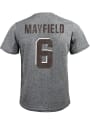 Baker Mayfield Cleveland Browns Majestic Threads Name And Number T-Shirt - Grey