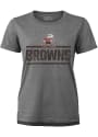 Brownie Cleveland Browns Womens Majestic Threads Boyfriend Brownie Sideline T-Shirt - Grey