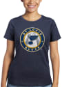 St Louis Blues Womens Triblend Crew Neck T-Shirt - Navy Blue