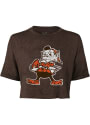 Brownie Cleveland Browns Womens Majestic Threads Throwback T-Shirt - Brown