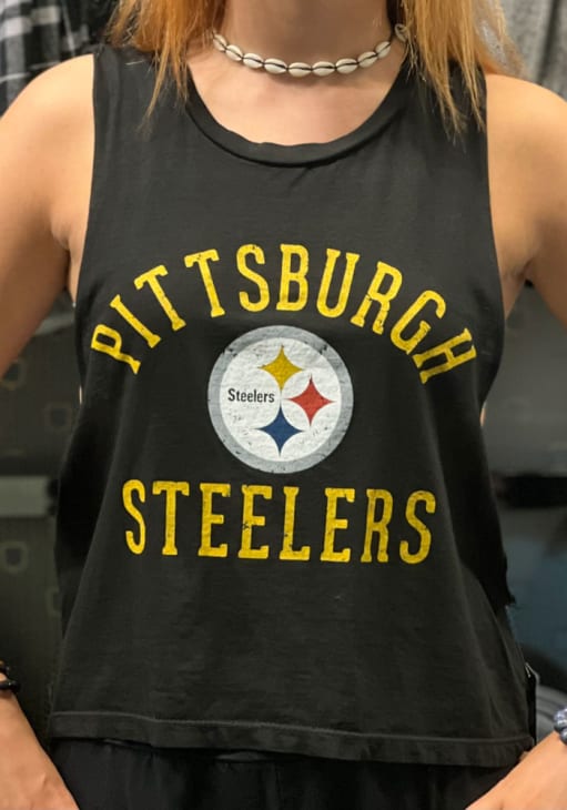 Pittsburgh Steelers Womens Black Field Goal Tank Top