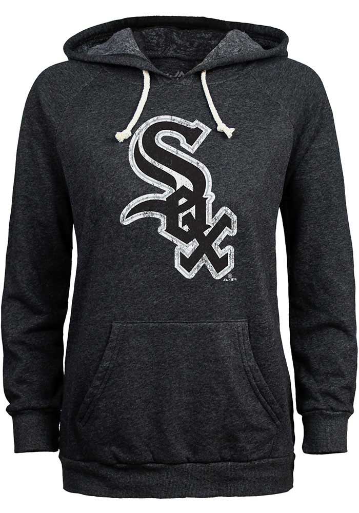 Chicago White Sox Womens BLACK Triblend Hoodie - 18242043