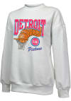 Main image for Detroit Pistons Womens White Bank Shot Crew Sweatshirt