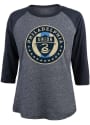 Philadelphia Union Womens Raglan T-Shirt - Navy Blue