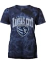 Sporting Kansas City Womens Tie Dye Burble T-Shirt - Navy Blue