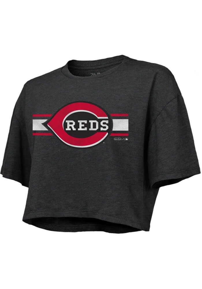 売れ筋商品|||４７ブランド カットソー トップス レディース Women's Black Cincinnati Reds City Connect Shortstop Cropped Pullover Hoodie Black womens-47-black-cincinnati-