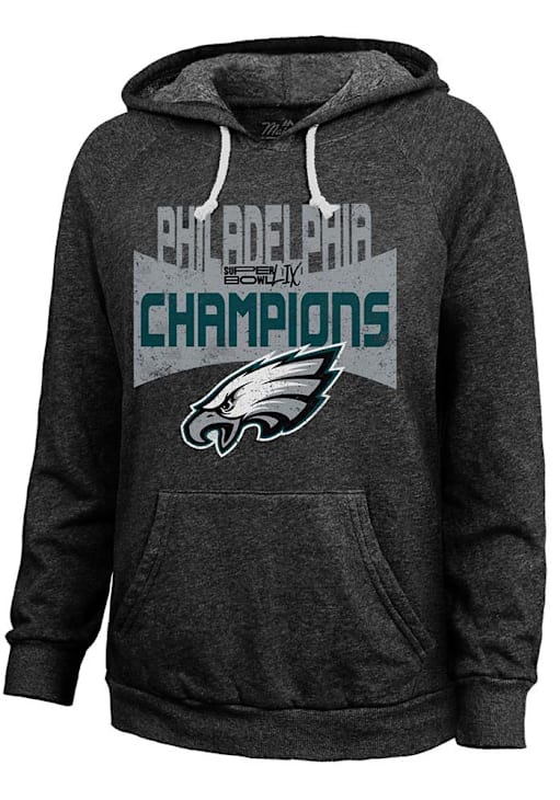 Philadelphia Eagles Womens BLACK 2024 Super Bowl Champs Button