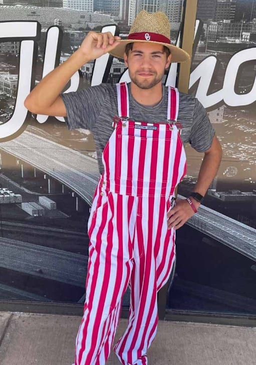 Crimson White Mens CRIMSON/WHITE Striped Overalls 18440025