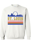 Main image for Series Six St Louis Mens White Retro Skyline Long Sleeve Crew Sweatshirt