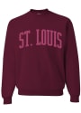 St Louis Series Six Puff Wordmark Crew Sweatshirt - Maroon
