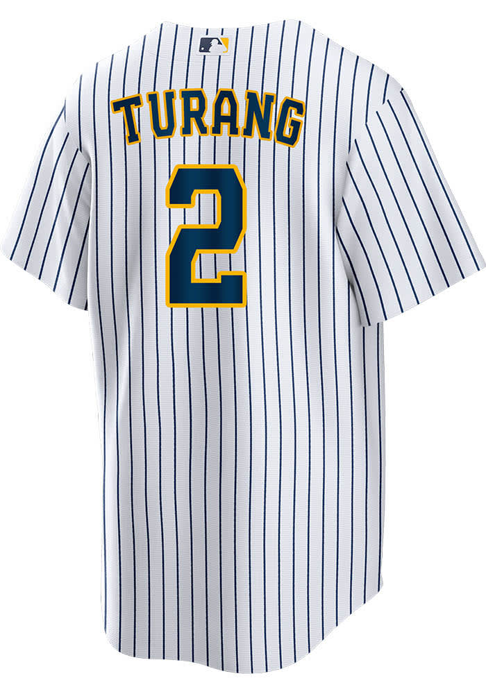 Brice Turang Milwaukee Brewers Mens Replica White Alt Jersey - 1860471
