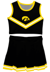 Main image for Girls Iowa Hawkeyes Black Vive La Fete Ashley 2 Pc Cheer Set