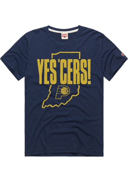 Homage Indiana Pacers Navy Blue Yes 'Cers Short Sleeve Fashion T Shirt