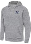 Main image for Mens Michigan Wolverines Grey Antigua Victory Swim & Dive Hooded Sweatshirt
