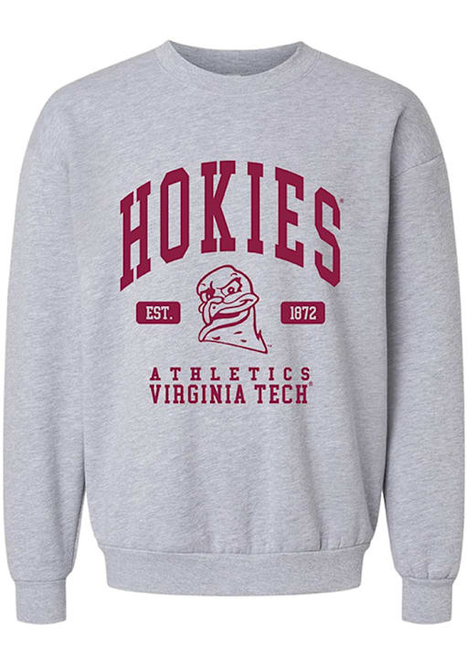 Virginia Tech Hokies Womens GREY HEATHER Athletics Long Sleeve