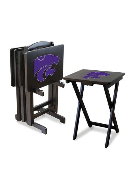Black K-State Wildcats 4 Pack TV Tray Set