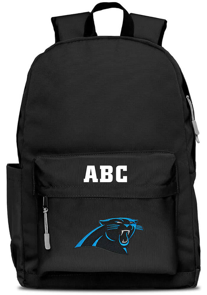 Carolina Panthers BLACK Personalized Monogram Campus Backpack