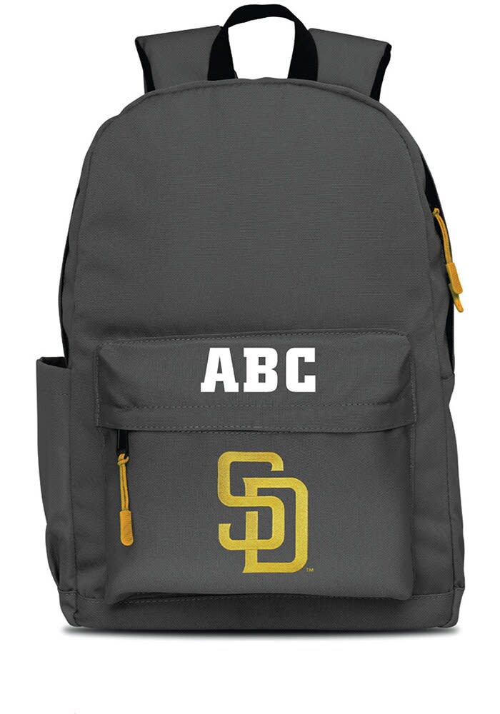 San Diego Padres GRAY Personalized Monogram Campus Backpack