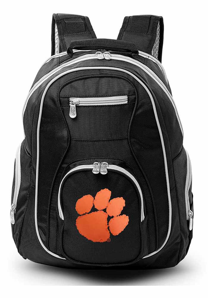 Clemson Tigers BLACK 19 Laptop Grey Trim Backpack