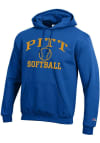 Main image for Mens Pitt Panthers Blue Champion Softball Powerblend Hooded Sweatshirt