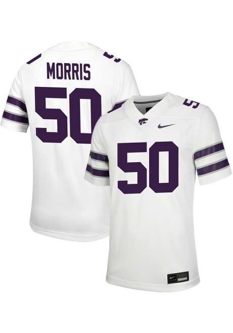 Boone Morris Nike Mens White K-State Wildcats 50 Game Name And Number Football Jersey