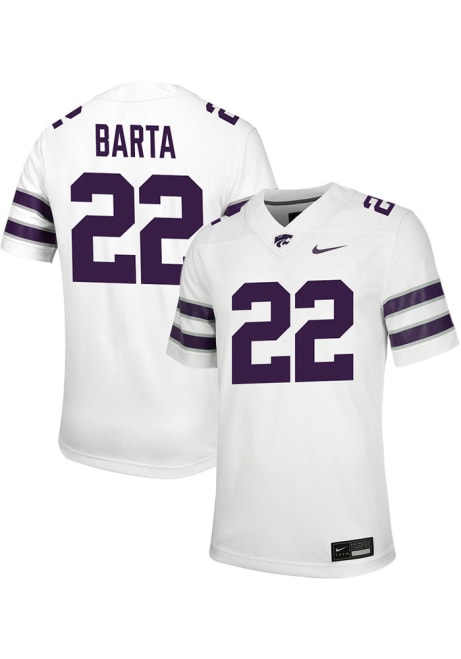 Callen Barta Nike Mens White K-State Wildcats Game Name And Number Football Jersey