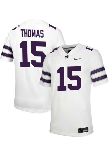 Dante Thomas Nike Mens White K-State Wildcats Game Name And Number Football Jersey