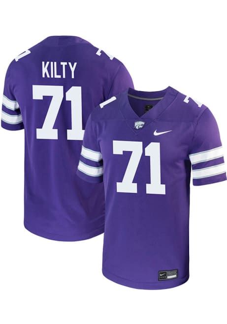 Easton Kilty Nike Mens Purple K-State Wildcats Game Name And Number Football Jersey