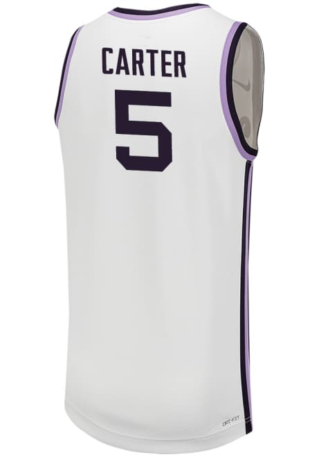 Camryn Carter Mens White K-State Wildcats Replica Name And Number Basketball Jersey