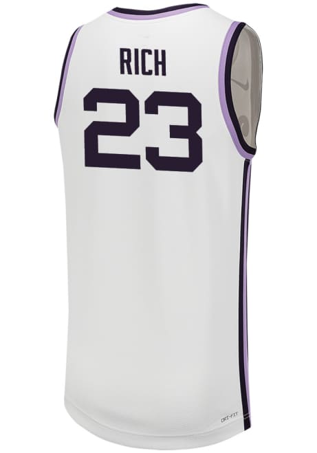 Macaleab Rich Mens White K-State Wildcats Replica Name And Number Basketball Jersey