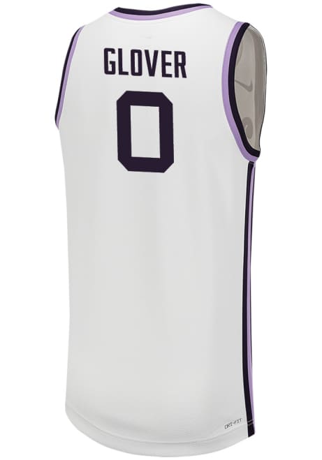 Ques Glover Mens White K-State Wildcats Replica Name And Number Basketball Jersey