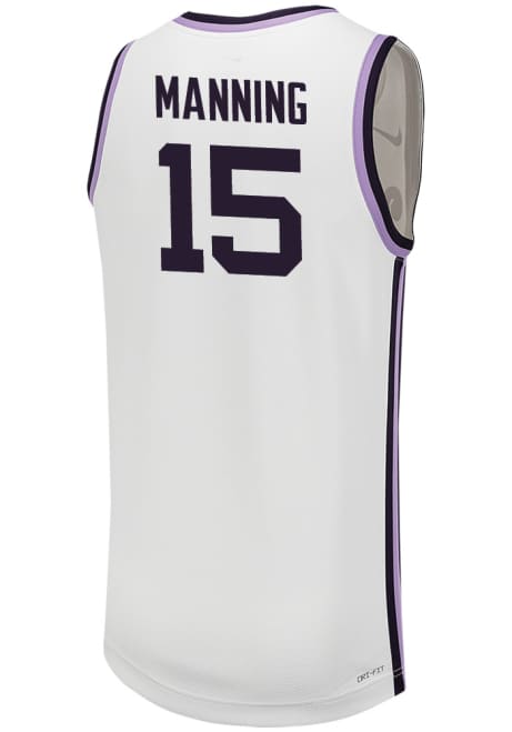 Taj Manning Mens White K-State Wildcats Replica Name And Number Basketball Jersey