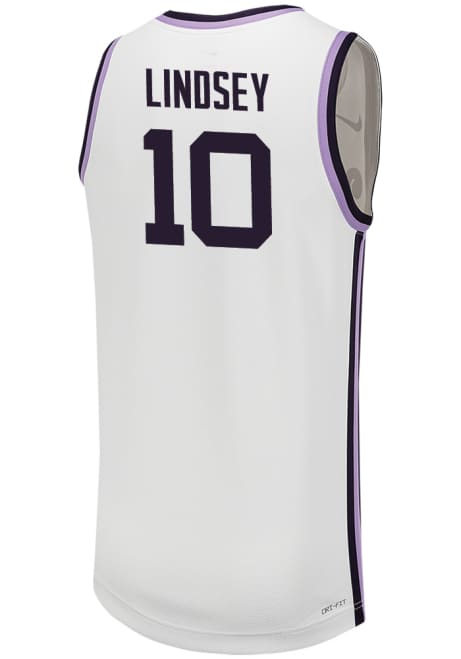 Taymont Lindsey Mens White K-State Wildcats Replica Name And Number Basketball Jersey