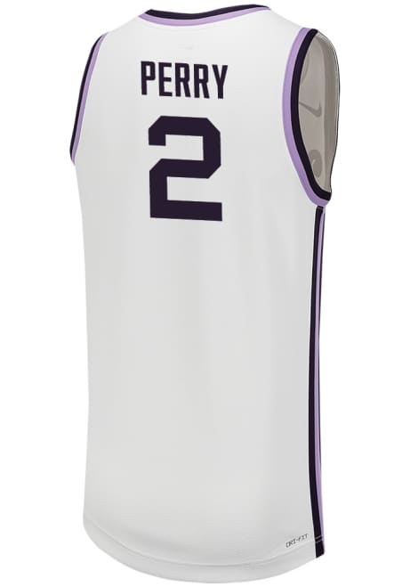 Tylor Perry Mens White K-State Wildcats Replica Name And Number Basketball Jersey