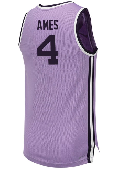 Dai Dai Ames Mens Lavender K-State Wildcats Replica Name And Number Basketball Jersey